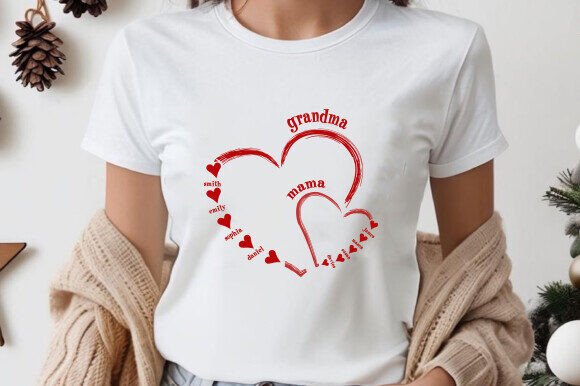 Heart GrandKid Name Grandma Mom: A Designer's Eye