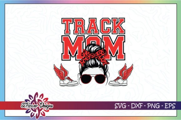 Track Mom Red and Black Team SVG